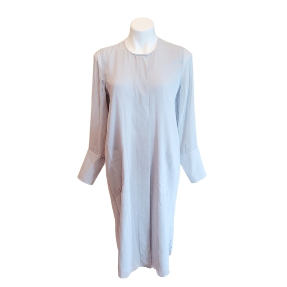 Club Monaco Long Sleeve Shirttail Silk Chiffon Dress Size 4 - Picture 9 of 10